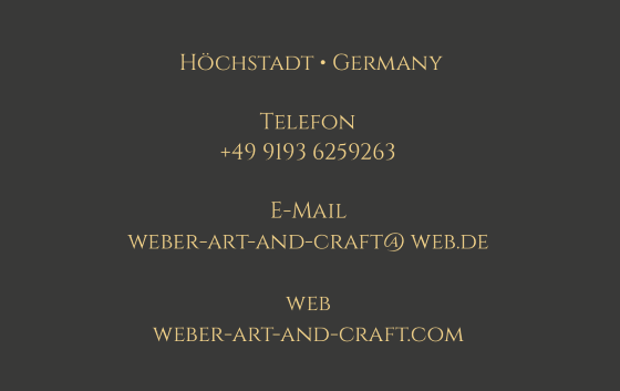 Weber Art & Craft, Visitenkarte 2v2