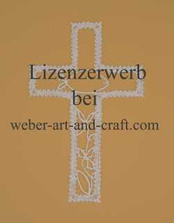 Sakrale Vorlagen zum Klöppeln, Mappe 1, Kreuz mit Fisch