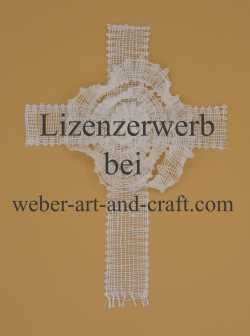 Sakrale Vorlagen zum Klöppeln, Mappe 1, Kreuz mit Rose